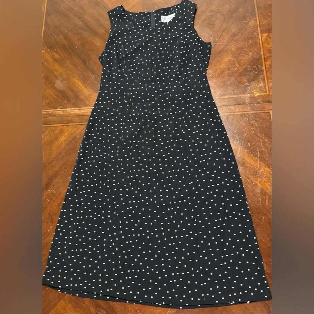 Studio I Black Dress with White Polka Dots